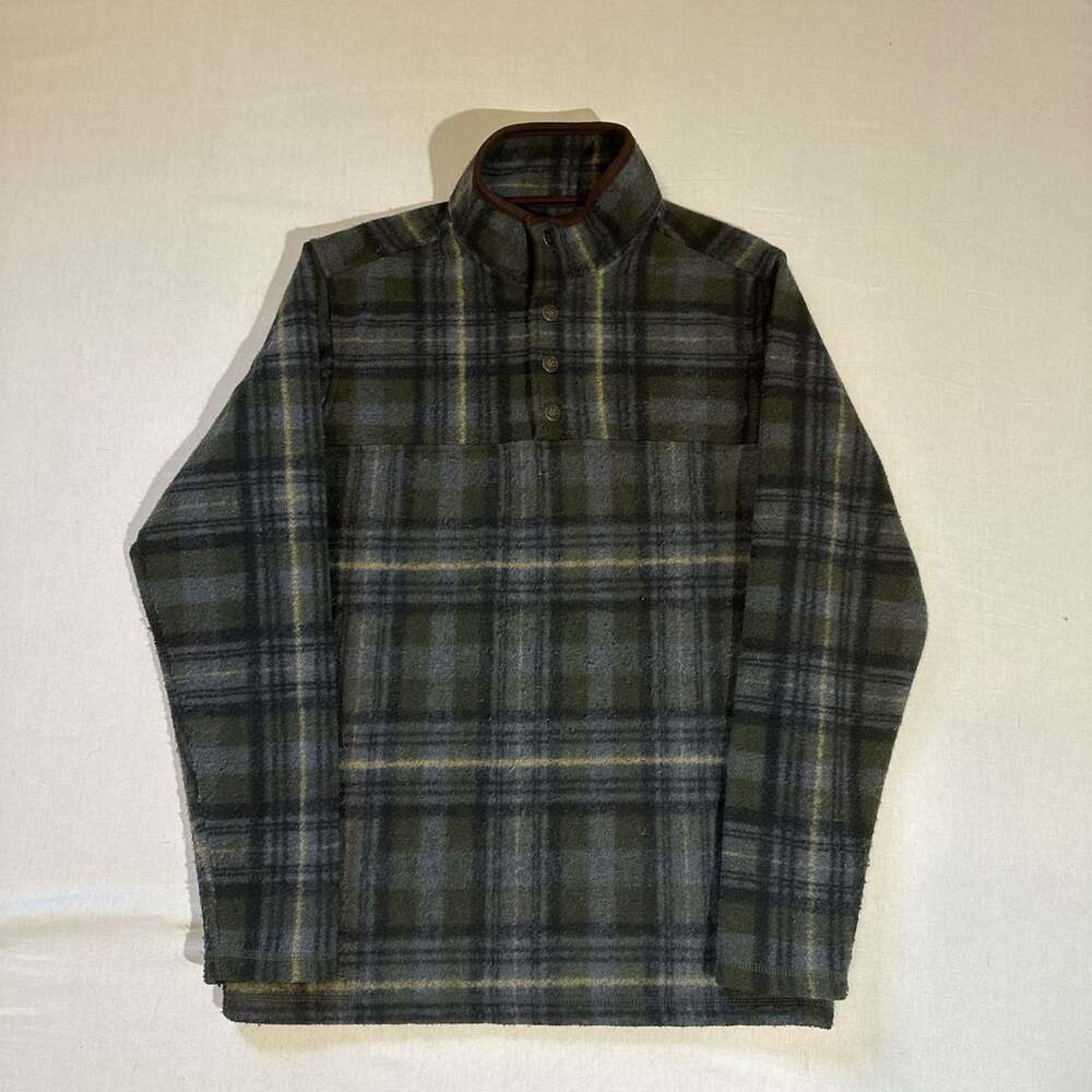 John Wayne Plaid Snap Neck Fleece Pullover